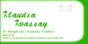 klaudia kvassay business card